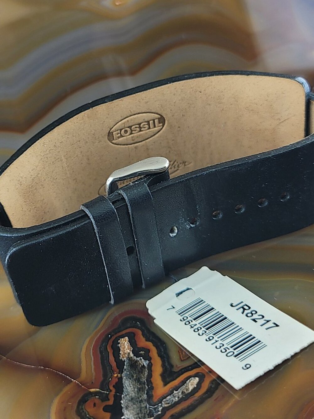 New Vintage Fossil Wide Cuff Leather Watch Band 28MM Lug Big Tic